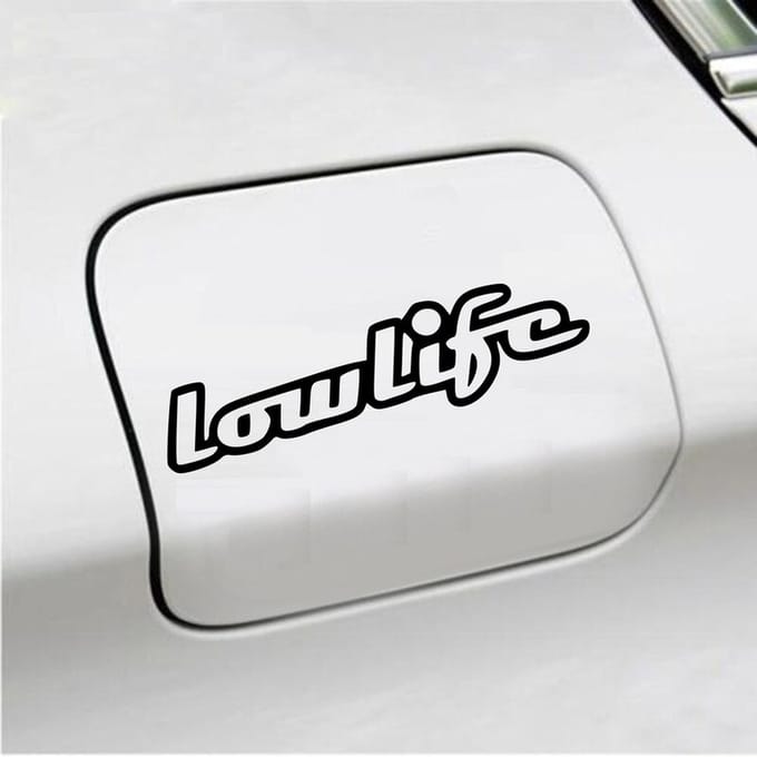 Bumpersticker - Lowlife - 6,3 X 22,1 - Zwart
