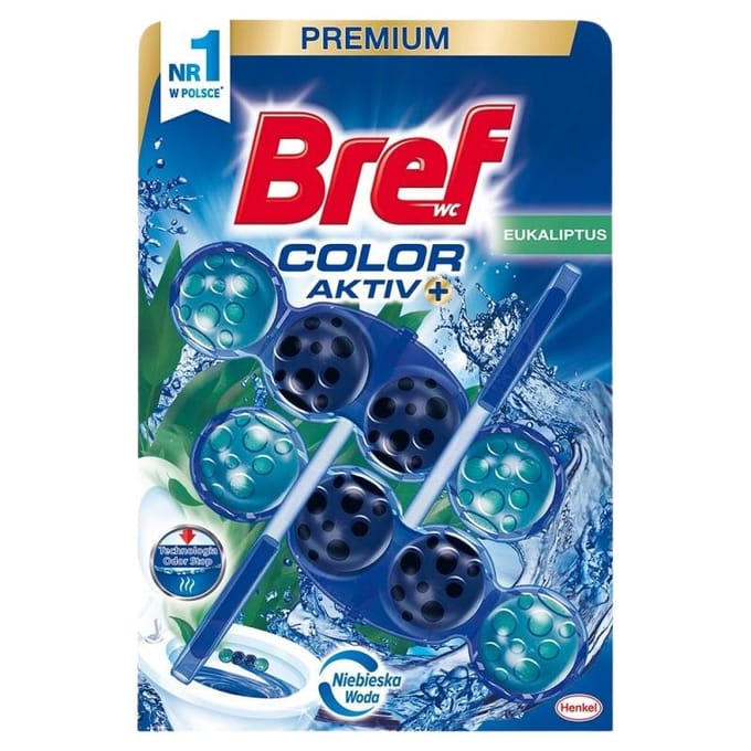 Bref color aktiv+ wc-hanger die het water kleurt eucalyptus 2 stuks