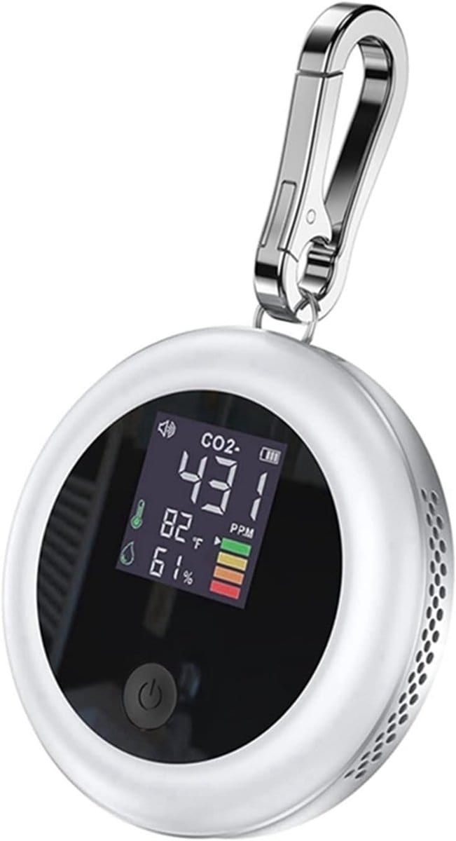 Luchtkwaliteit Monitor - CO2 Tester - Binnenklimaat Bewaken - NDIR Sensor - 400-5000 PPM - Wit