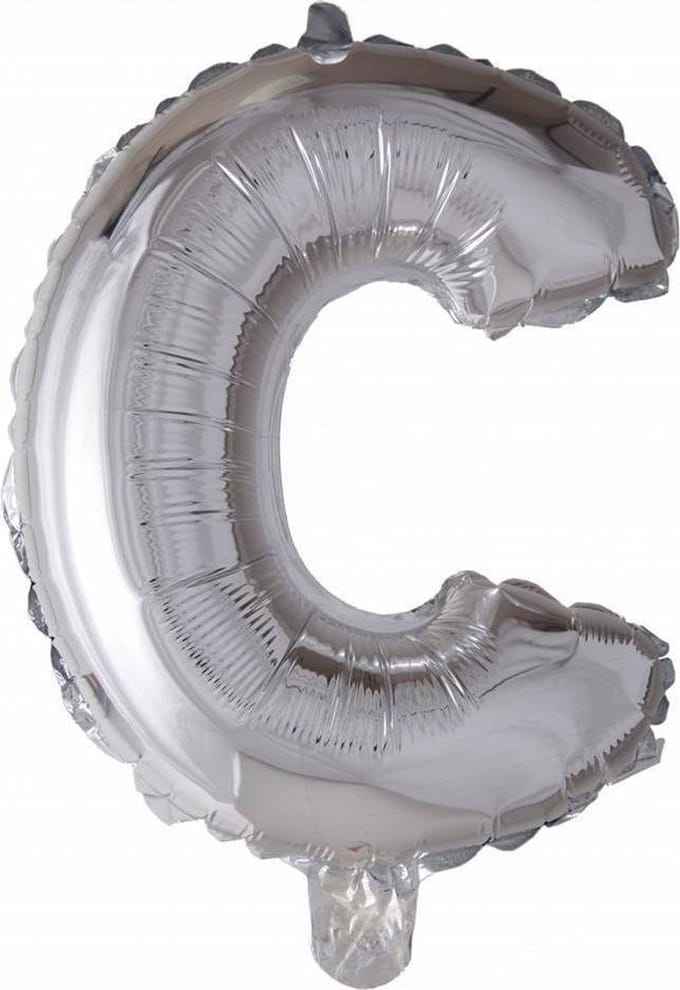 Wefiesta Folieballon Letter C 41 Cm Zilver
