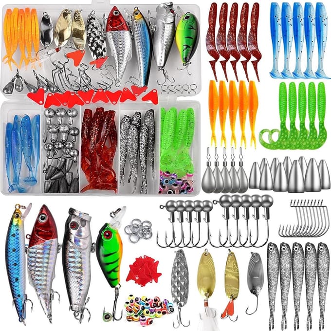 Kunstaas Set - Visaas Kit - Vissen Vangen - 108 Delen - Diverse Soorten - Multi