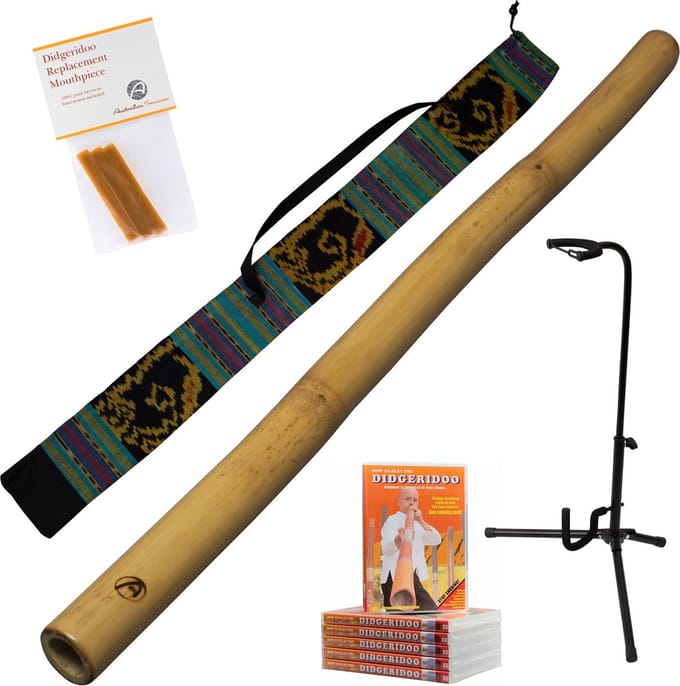 Didgeridoopakket 5-Delig – 120cm, Met Tas, DVD en Bijenwas