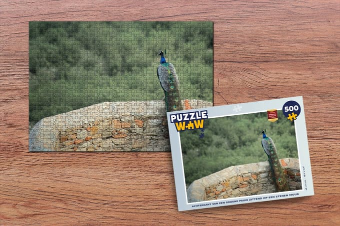Puzzel Pauw - Muur - Bos - Legpuzzel - Puzzel 500 stukjes