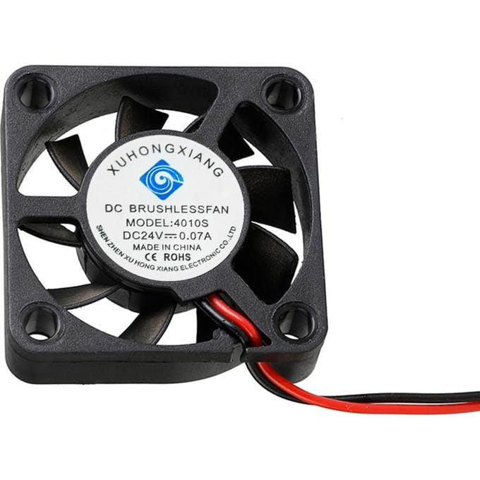 4010S borstelloze koelventilator 24V DC 40 * 40 * 10mm met kogellagers 2-pins connector veelkleurig