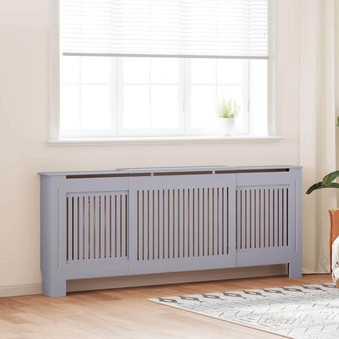 vidaXL Radiatorombouw 205 cm MDF grijs
