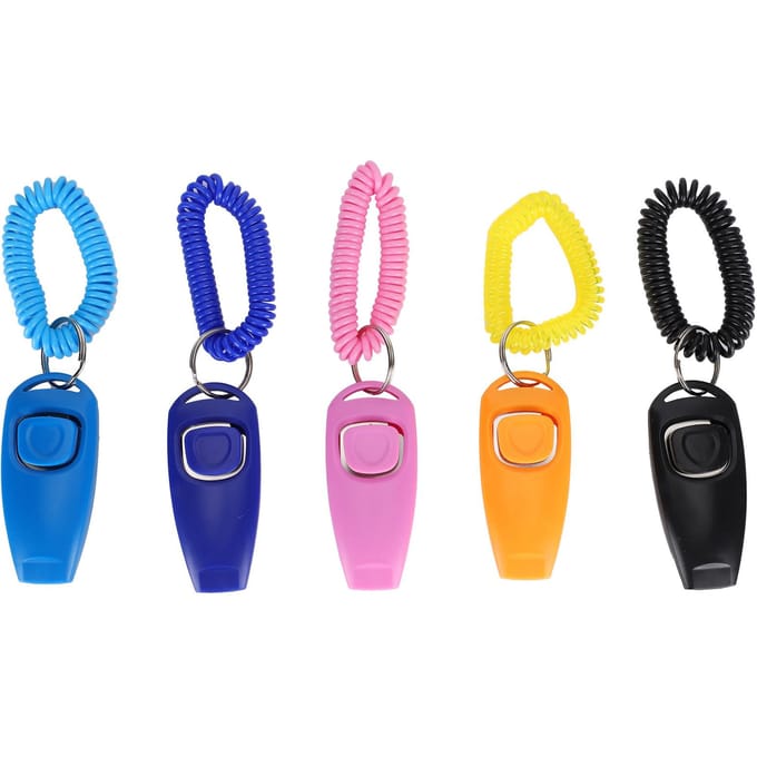 Hondentraining Fluitje 2-in-1 Fluitend Geluidsknop Hoge Frequentie Plastic Hondenspullen blue