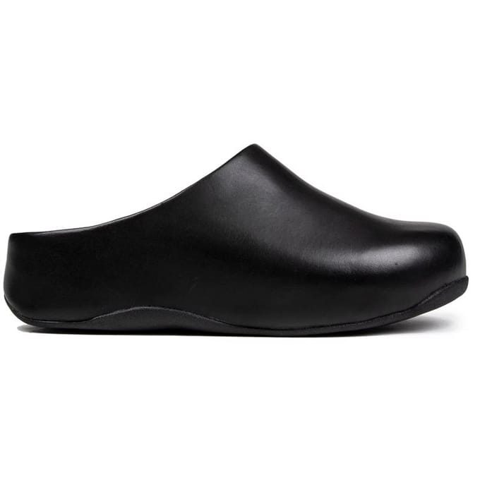 FitFlop Shuv Leren Pantoffels/Sloffen ZWART - Maat 37