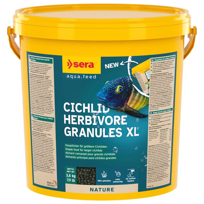 sera Cichlid Green XL Nature Granule Feeder - 10 L