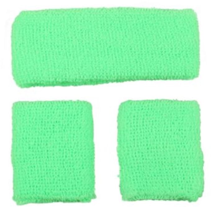 Zweetbanden set in neon groen