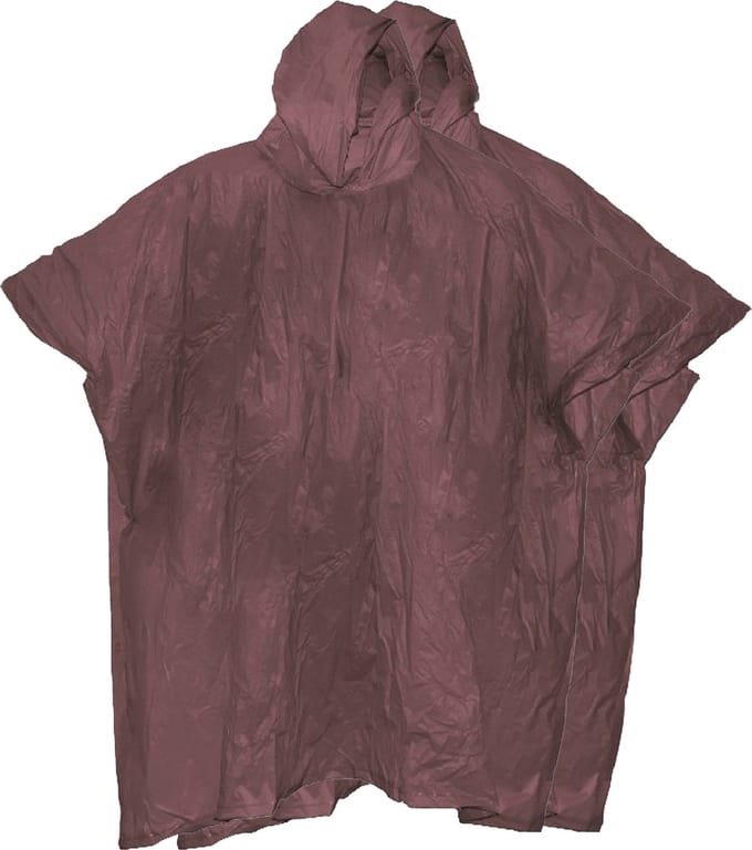 Benson Regenponcho met capuchon - 2x - bruin - herbruikbaar - PVC