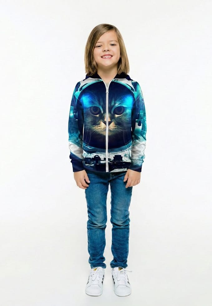 "Space Cat" Zip Hoodie