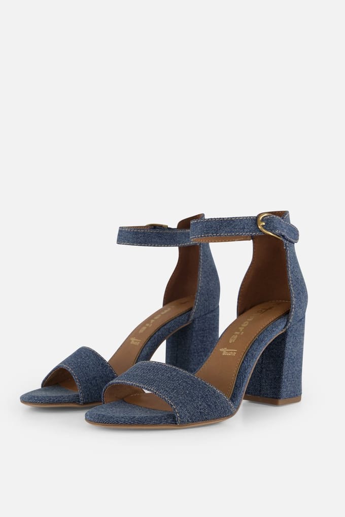 Tamaris Denim Sandalen met hak blauw Textiel - Maat 41