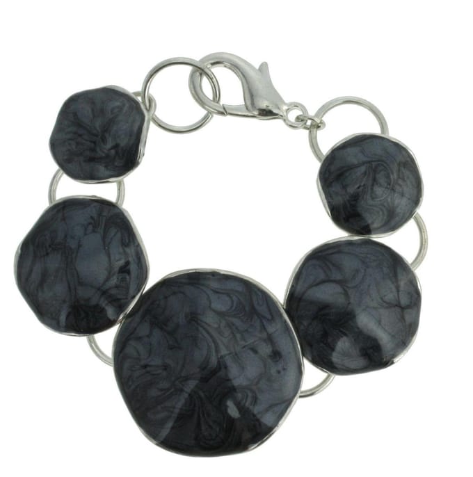 Behave - armband zwart marmerlook cirkels - kunstzinnig statement