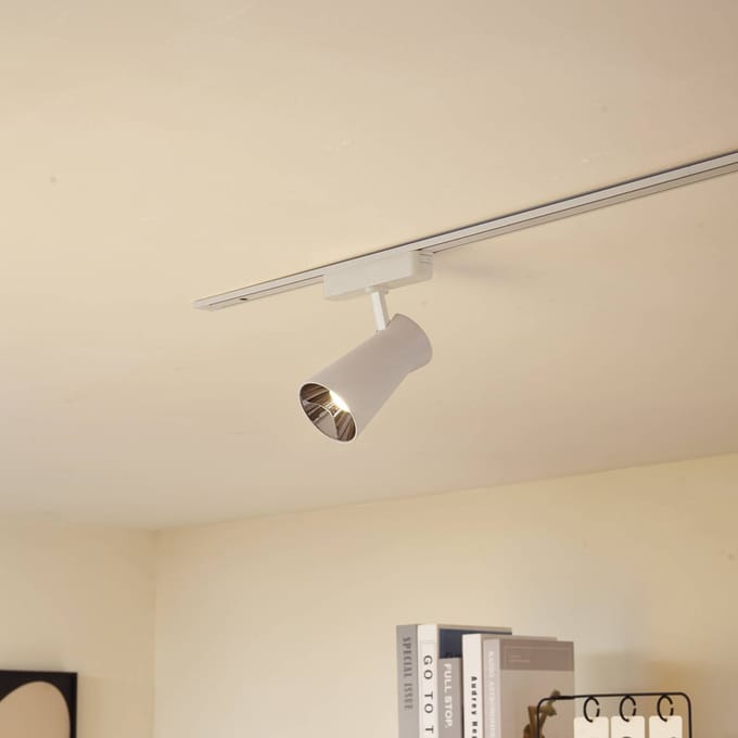 Lindby LED spot 48 V Lumaro, wit, Ø7cm, kunststof, dimbaar