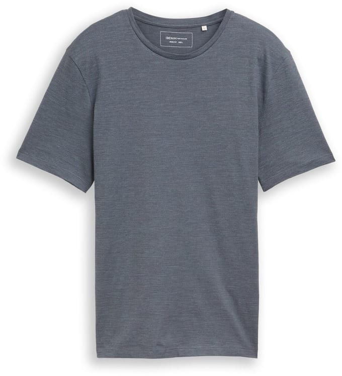 Tom Tailor Denim - T-shirt in gemêleerde look - Maat S - urban medium grey melange