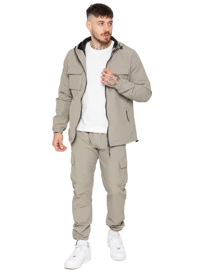 Enzo Milano Heren Poly Cargo Trainingspak Set