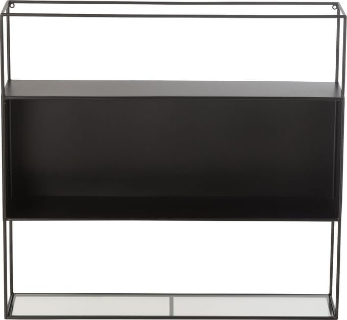 J-Line rek Seen - metaal/glas - zwart