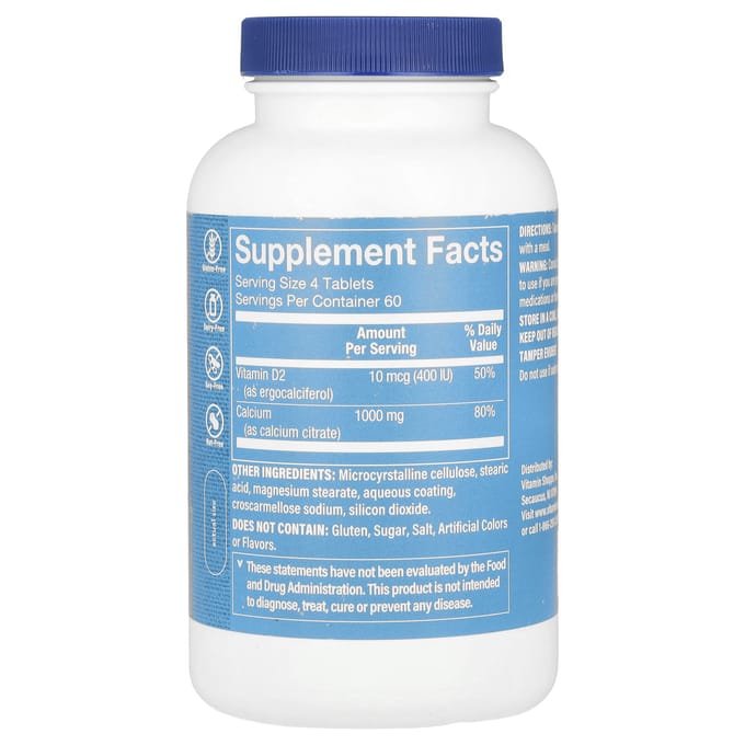The Vitamin Shoppe, Calciumcitraat en Vitamine D, 240 Tabletten