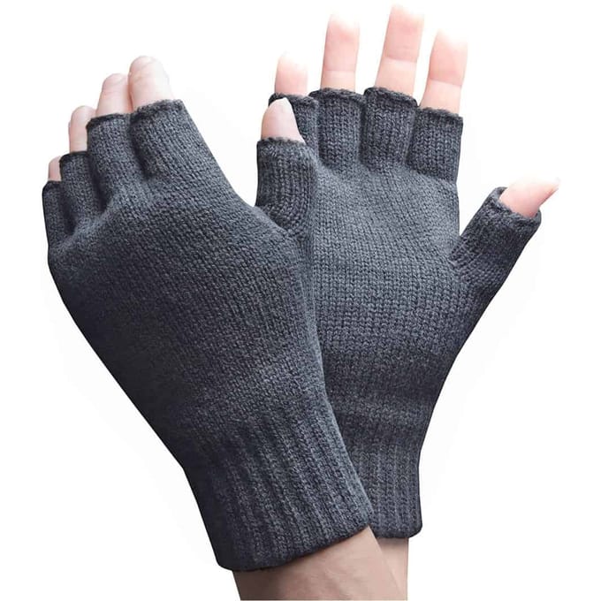 Heat Holders - Thermische vingerloze herenhandschoenen - Grijs