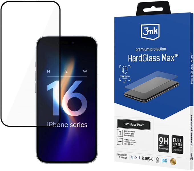 Apple iPhone 16 - 3mk HardGlass Max Black