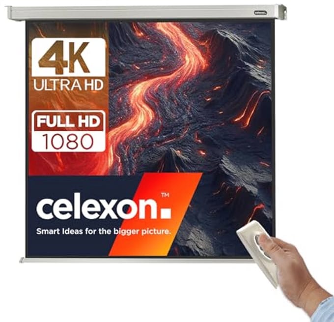 Gemotoriseerd Presentatiescherm 200 x 200 cm - Ideaal voor Thuisbioscoop en Scholen
