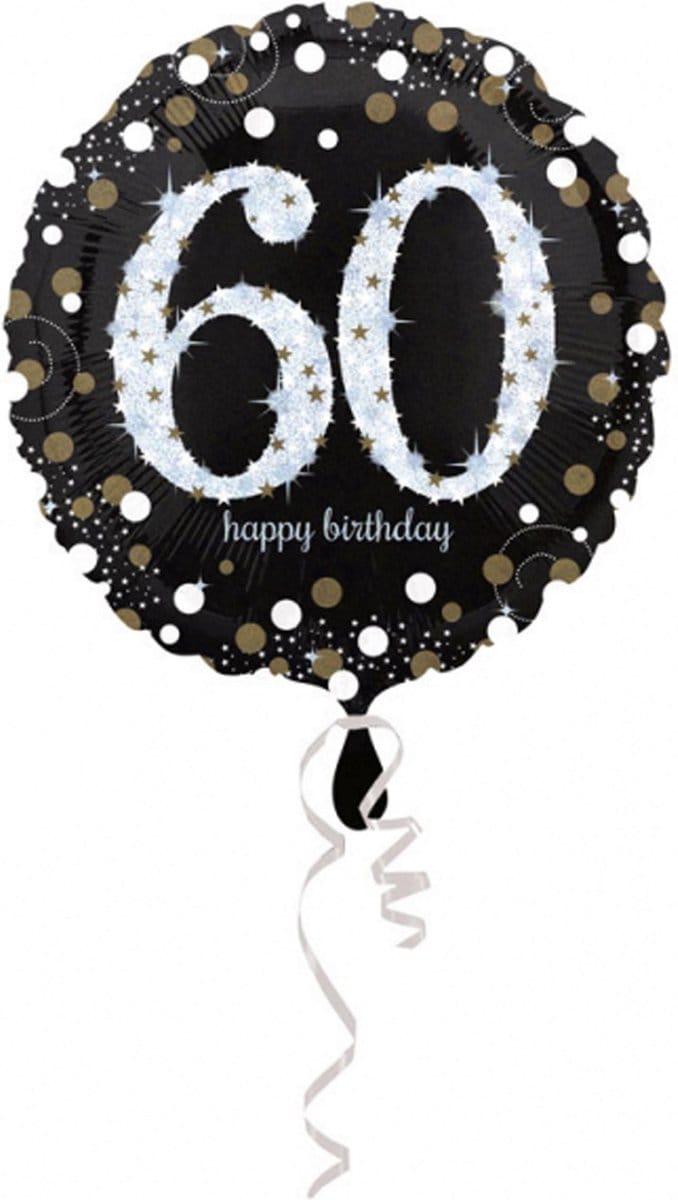 Amscan - Folieballon 60 Jaar Sparkling Celebrations Goud 43 cm