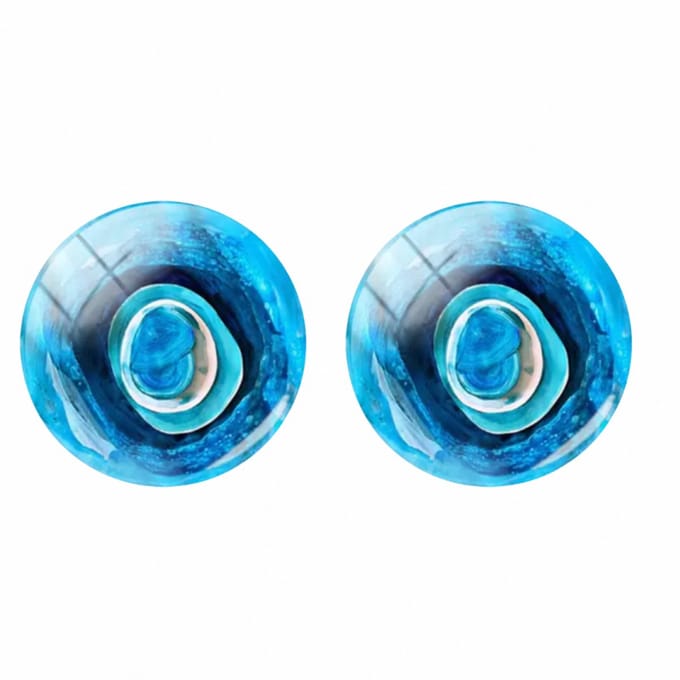 Clip oorbellen-Vand - Blauw-2 cm