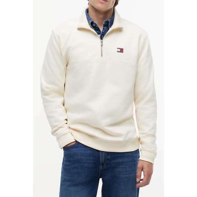 Tommy Hilfiger Regular Badge Quarter Zip Calico Größe: S | Pullover Outlet | Herren