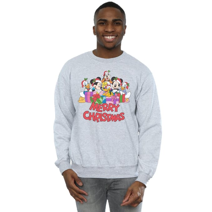 Disney Heren Mickey Mouse en vrienden Kerstmis Sweatshirt (Sportgrijs)
