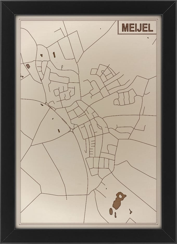 Houten stadskaart van Meijel