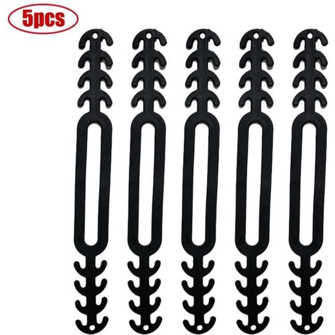 Porte-masque - YWEI - 5pcs - Silicone Antidérapant - Réglable - Noir noir