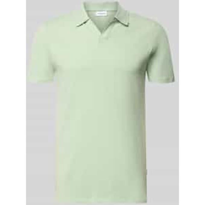 Slim fit Poloshirt met V-hals