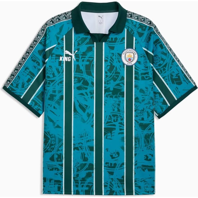 PUMA - mcfc king retro jersey - Voetbal trainingsshirt korte mouw heren - Blauw