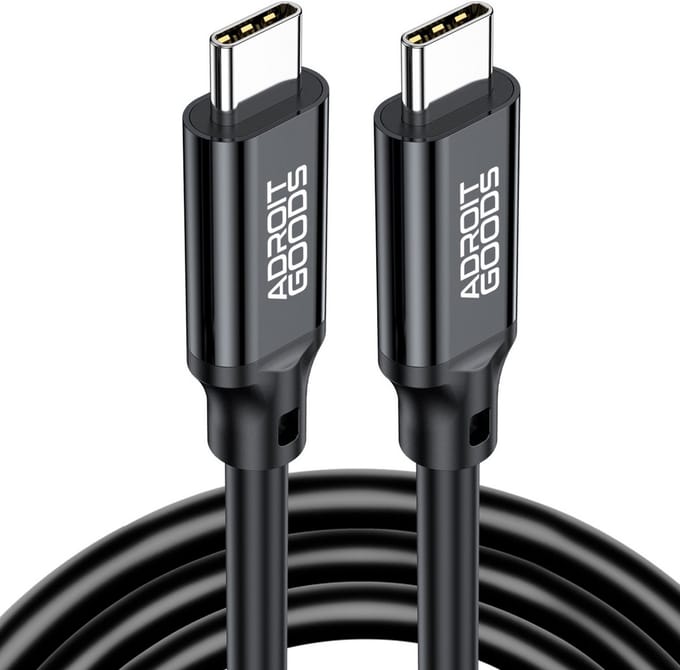 AdroitGoods USB-C naar USB-C Kabel 5A/240W - 20Gbps 8K - Oplaad/data kabel - 2m