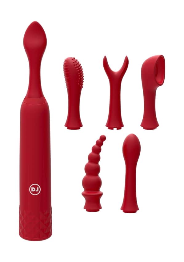 Doc Johnson - iQuiver - Small Vibrator with 6 Interchangeable Attachments