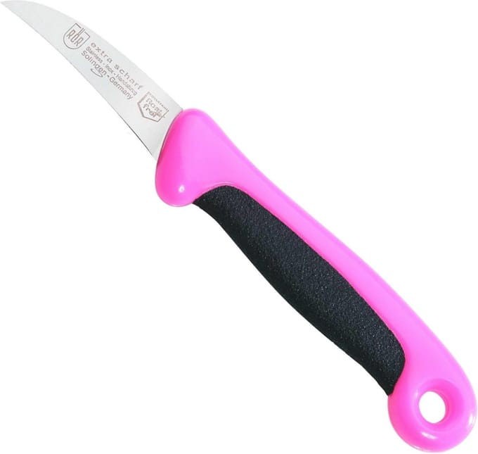 RÖR Solingen Schilmesje Extra Grip – RVS Lemmet Krom – 15 cm – Zwart met Roze