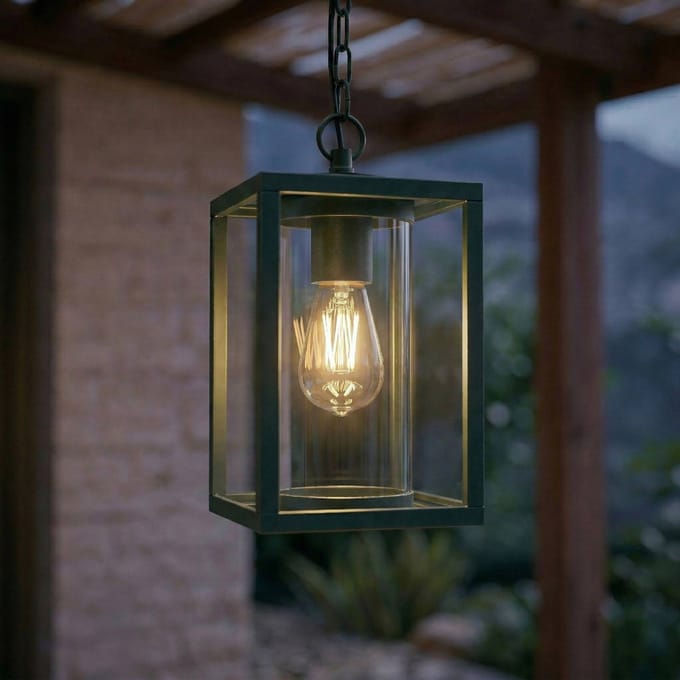 Lucande - Hanglampen buiten - 1licht - Aluminium, glas - H: 25 cm - E27 - groen