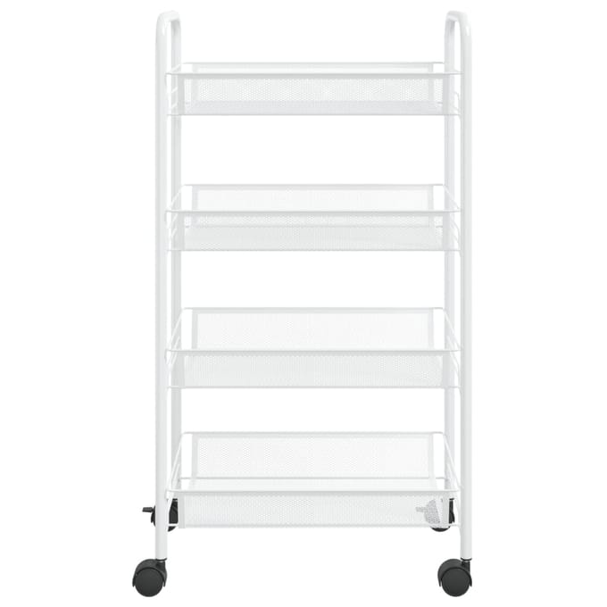 vidaXL - Keukentrolley - 4-laags - 46x26x85 - cm - ijzer - wit