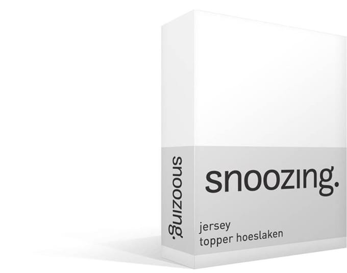 Snoozing Jersey - Topper Hoeslaken - 100% gebreide katoen - 200x200 cm - Wit