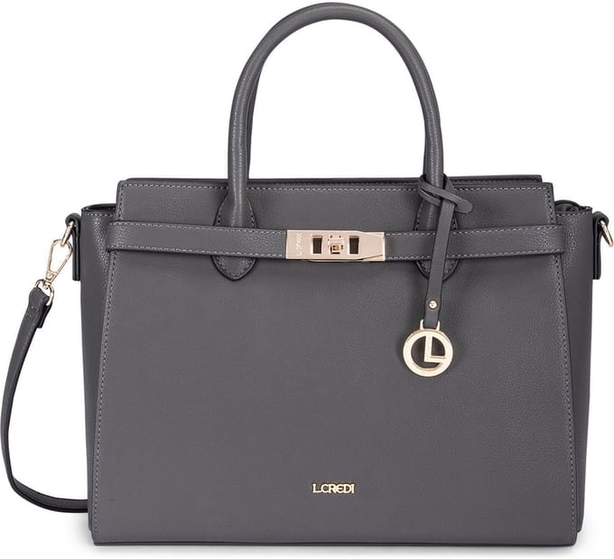 L.CREDI handtas schoudertas Konstanze Handle Bag Iron donkergrijs