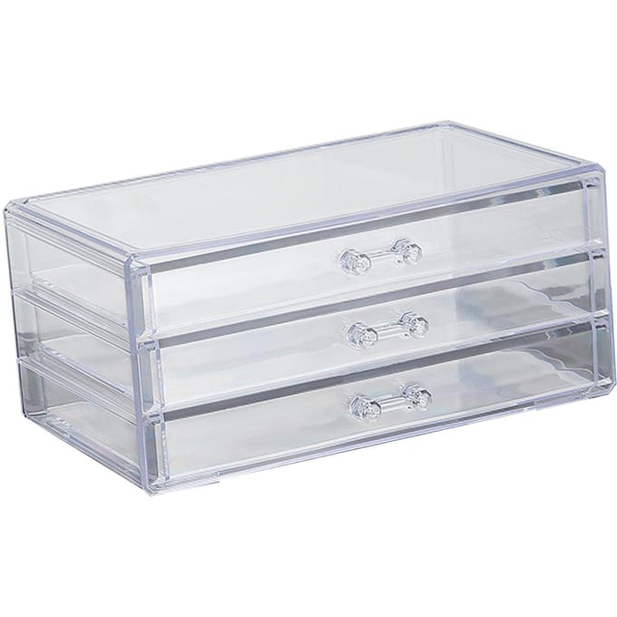 Acryl Make-up Organizer Multifunctioneel Grote Capaciteit Transparante Lade Opbergdoos voor Kaptafel Badkamer white