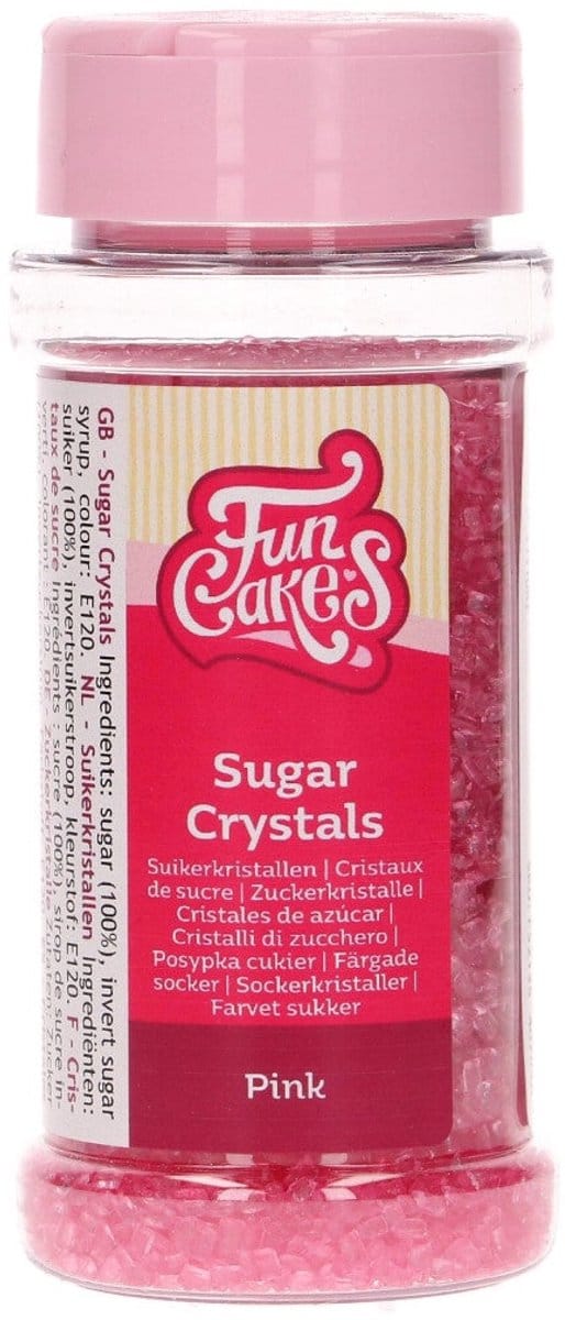 FunCakes Suikerkristallen - Roze - 80g - Gekleurde Suiker - Eetbare Taartdecoratie