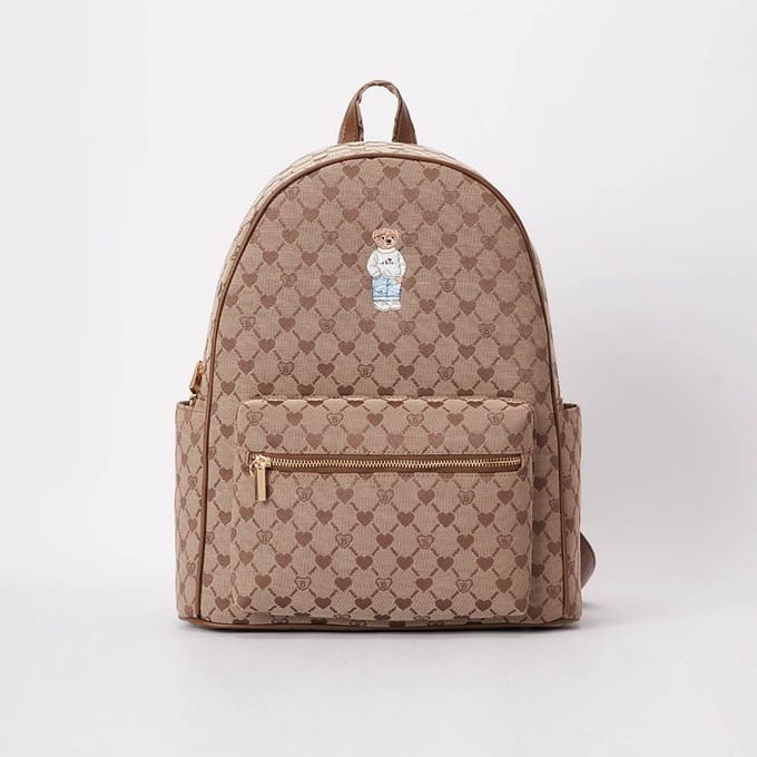 Big Rucksack - Grote rugtas - Beige monogram - Teddybeer - B-Loved