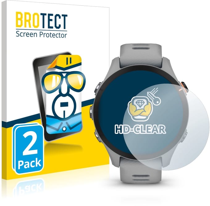 BROTECT - Screenprotector voor Garmin Forerunner 255S - Folie Beschermfolie transparant 2 Stuks