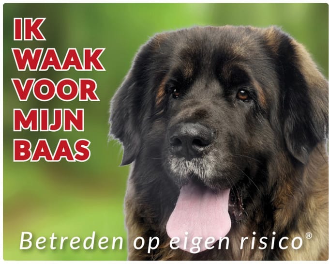 Leonberger Waakbord - Ik waak voor mijn baas