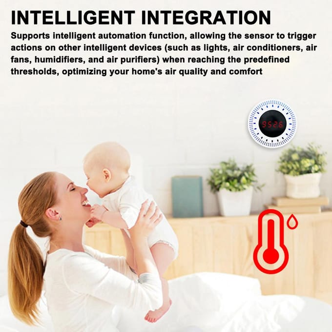 Capteur de Pression Atmosphérique Intelligent Tuya ZigBee avec Détection de Température et d'Humidité Tuya WiFi version