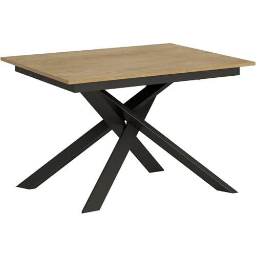 ITAMOBY Uitschuifbare tafel 90x120/180 cm Ganty Nature Oak - rand in dezelfde kleur als het Antraciet frame