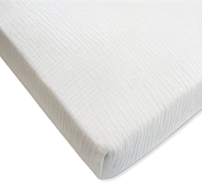 Dartomik - Muslin Hoeslaken met Elastiek - 90x50 cm - 100% Katoen - Wit