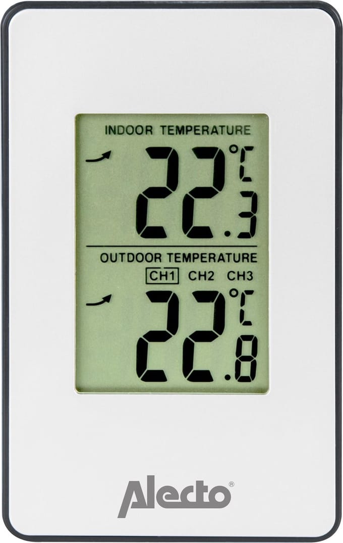 Alecto WS-1050 - Professioneel Weerstation met draadloze Buitensensor - Wit/Zwart