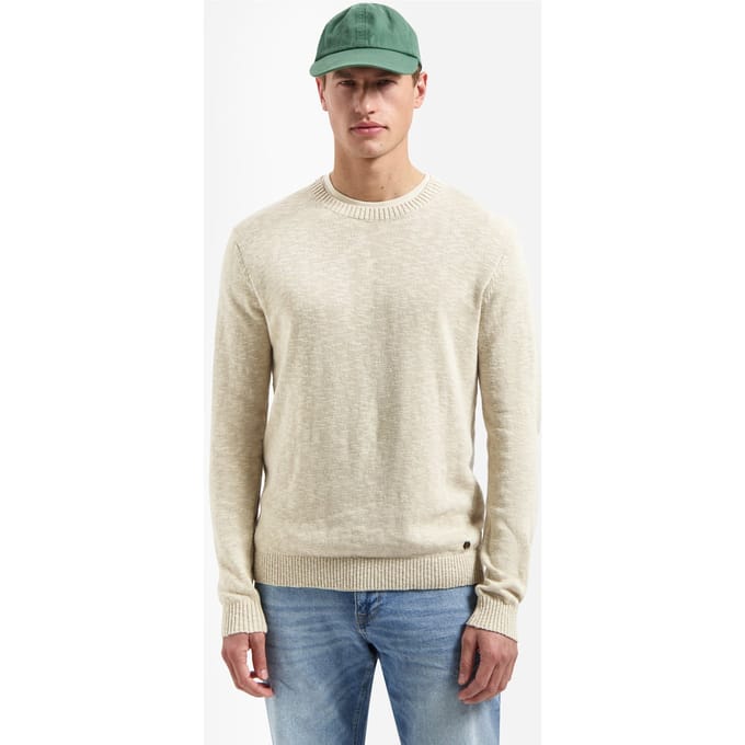 No Excess Pullover Crewneck Slub With Linen Desert  M